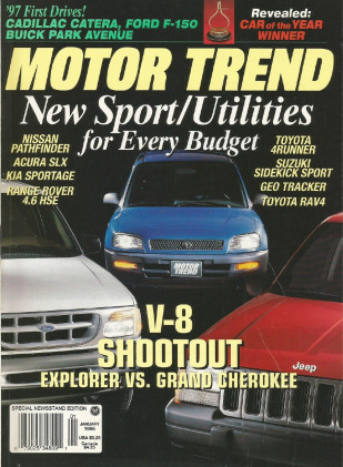MOTOR TREND 1996 JAN - SUVs, FERRARI 333SP, 911 C-4 - 2 COVERS*